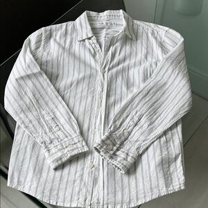 Classic White Striped boys Shirt